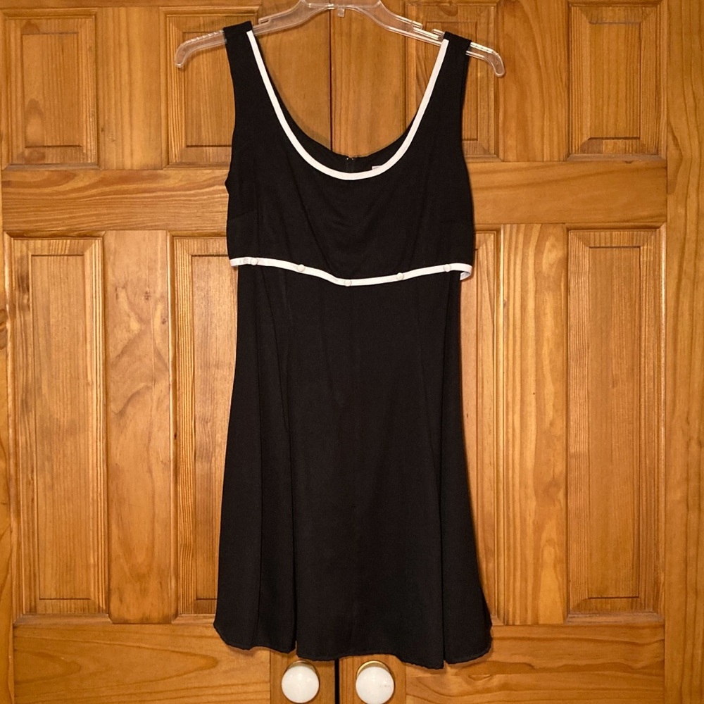 NWOT DBY Ltd. Vintage 80s Dress Career Mini Sleeveless Black White Size 9/10